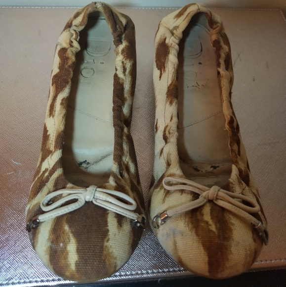 Dior flats fabric material with CD silver hardware size 36 - Picture 1 of 10